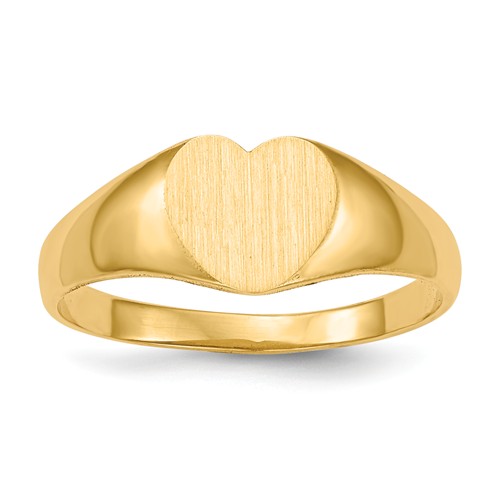 Ladies' Heart Signet Ring 14k Yellow Gold