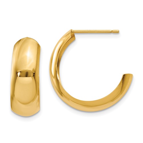 14kt Yellow Gold 3/4in C-Hoop Earrings 6.5mm