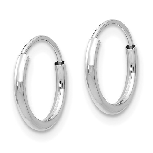 14kt White Gold 3/8in Endless Hoop Earrings SE189 | Joy Jewelers