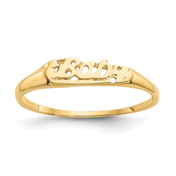 14k Yellow Gold Madi K Baby Script Ring