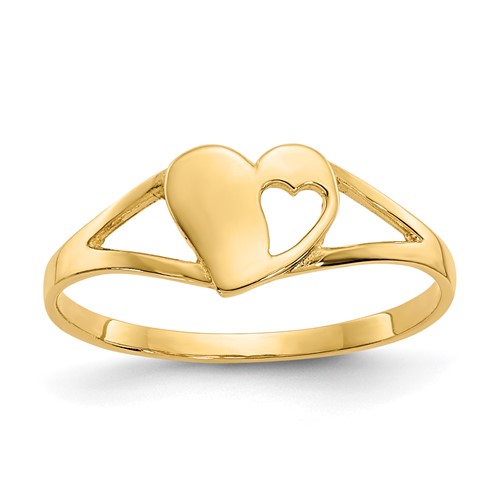 14k Yellow Gold Madi K Heart Baby Ring