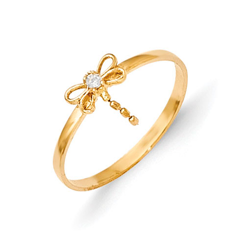 14kt Yellow Gold Madi K CZ Dragonfly Baby Ring