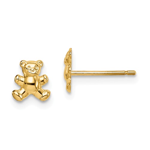 14k Yellow Gold Madi K Teddy Bear Earrings