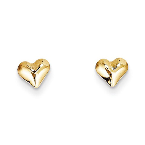 14kt Yellow Gold Madi K Puffed Heart Earrings