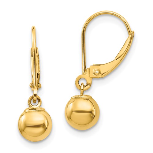 14kt Yellow Gold Madi K Dangle 6mm Bead Earrings