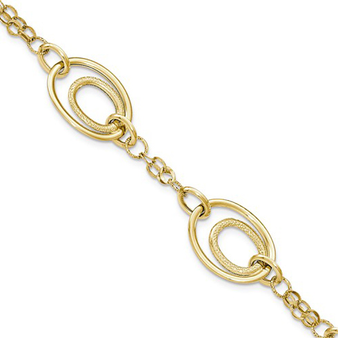 14kt Yellow Gold 7 3/4in Italian Bracelet with Large Oval Links