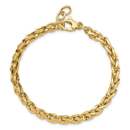 14k Yellow Gold Italian Woven Link Bracelet 7.5in