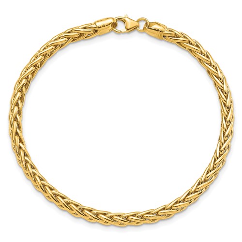 14k Yellow Gold 7.5in Italian Woven Link Bracelet 4mm Thick