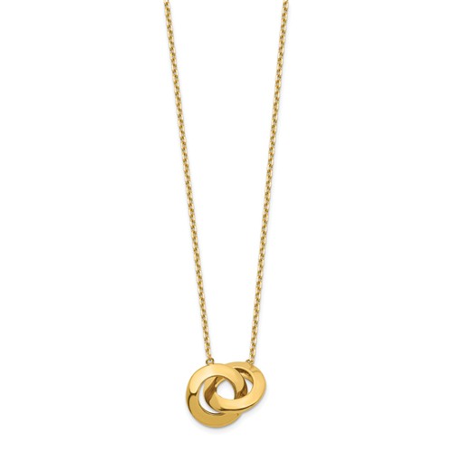 14k Yellow Gold Mini Interlocking Circles Necklace