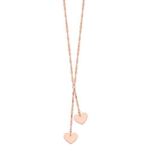 14k Rose Gold Two Hearts Necklace