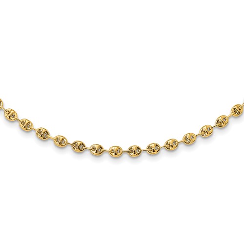 14k Yellow Gold 18in Mariner Link Necklace 4.5mm Wide