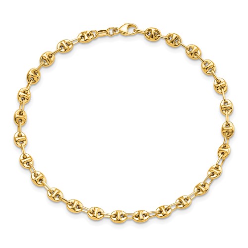 14k Yellow Gold 7.5in Mariner Link Bracelet 4.5mm Wide