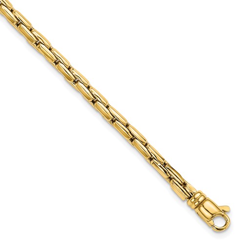 14k Yellow Gold 3.5mm Round Box Link Bracelet 7.5in