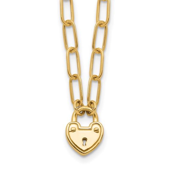 18K Gold Paper Clip Diamond Padlock & Key Necklace - Garo Boyadjian