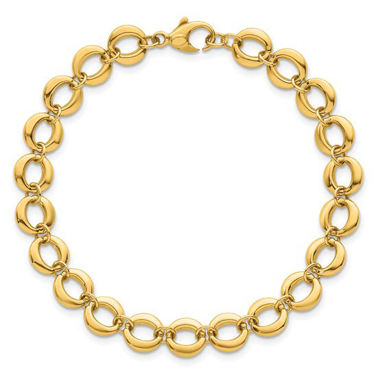 14k Yellow Gold Italian Circle Link Bracelet 7.5in