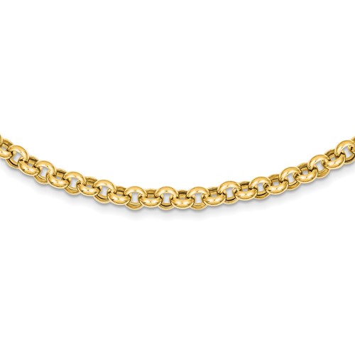14k Yellow Gold 7mm Rolo Link Necklace 18in