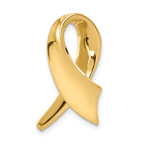 14k Yellow Gold Ribbon Pendant Slide 1in