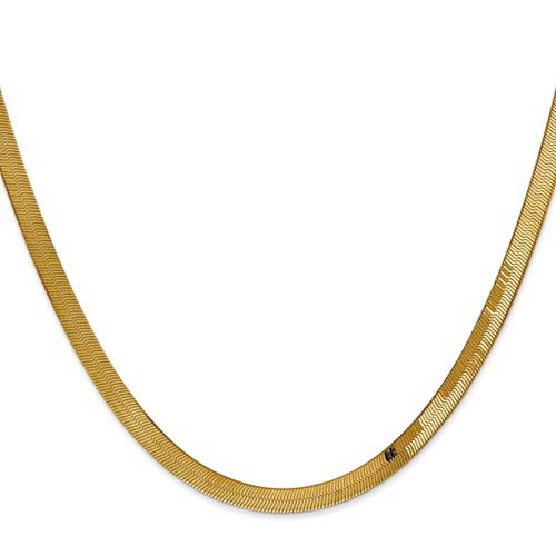14k Yellow Gold 24in Silky Herringbone Chain 4.0mm