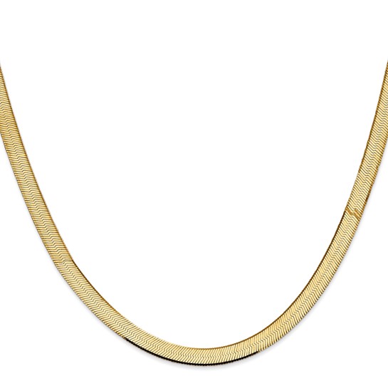 14k Yellow Gold 24in Silky Herringbone Chain 5.5mm