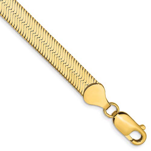 14k Yellow Gold 8in Silky Herringbone Bracelet 6.5mm