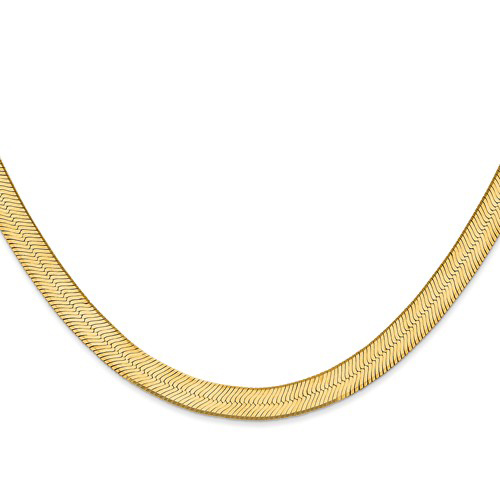 14kt Yellow Gold 18in Silky Herringbone Chain 6.5mm