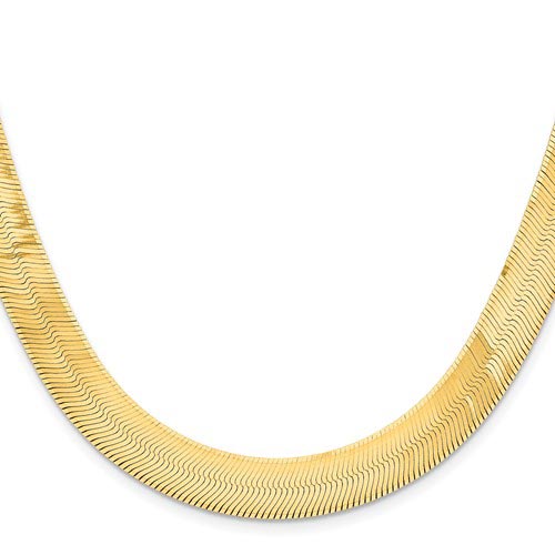 14k Yellow Gold 24in Silky Herringbone Chain 10mm
