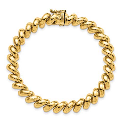 14k Yellow Gold 8in San Marco Bracelet 8mm