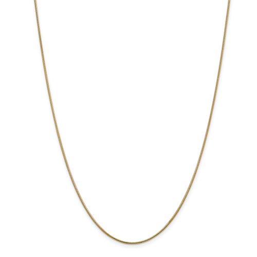 14k Yellow Gold 24in Round Snake Chain 1.1mm