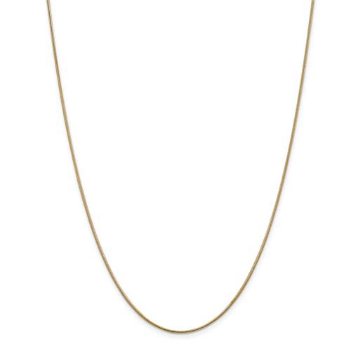 14k Yellow Gold 24in Round Snake Chain 1.1mm