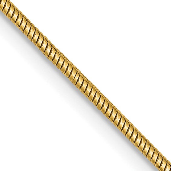 14kt Yellow Gold 20in Round Snake Chain 1.4mm