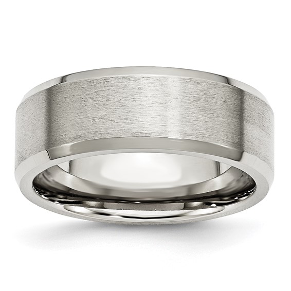 8mm Stainless Steel Flat Ring with Beveled Edges