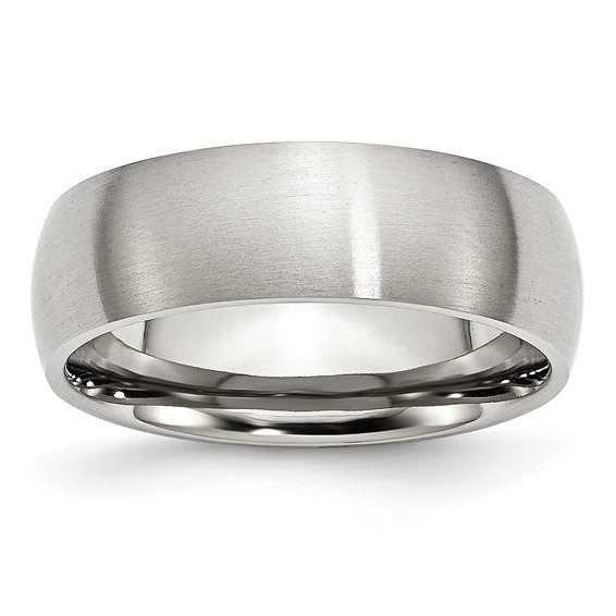 7mm Brushed Stainless Steel Ring