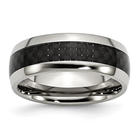 8mm Stainless Steel Ring with Carbon Fiber