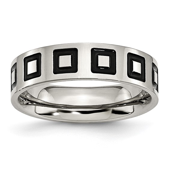 6mm Stainless Steel Ring with Enamel