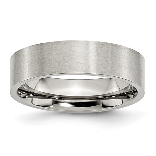6mm Brushed Stainless Steel Flat Ring