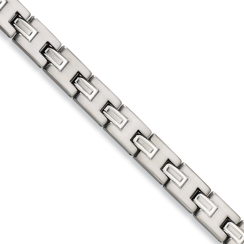 Chisel Men's Stainless Steel Bracelet with H Links 8.75in