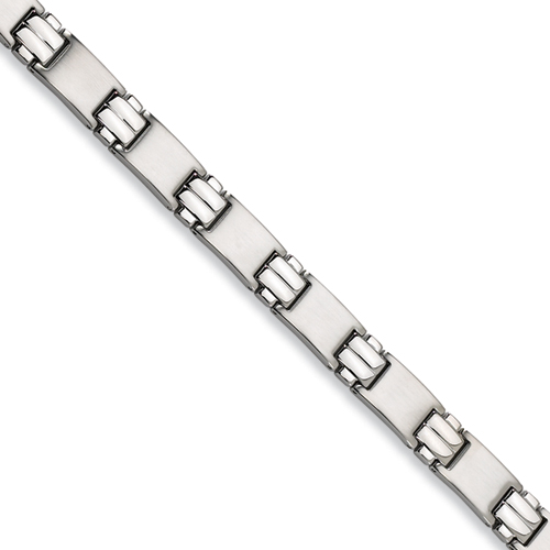 Stainless Steel 8.5in Brushed and Polished Fancy Link Bracelet