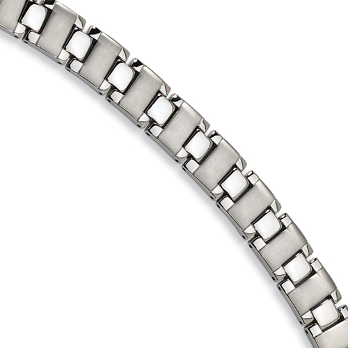 Stainless Steel Men's Brushed and Polished Bracelet 8.75in