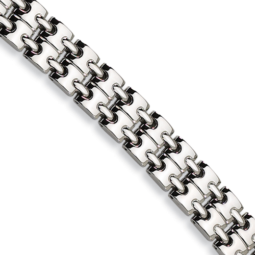 Stainless Steel Square Link Bracelet 8.75in