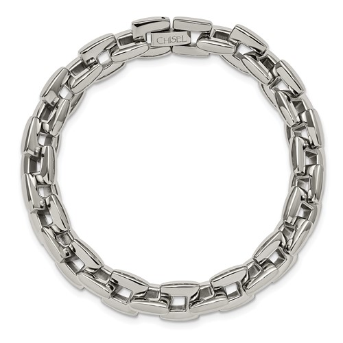 Stainless Steel Square Link Bracelet 9in