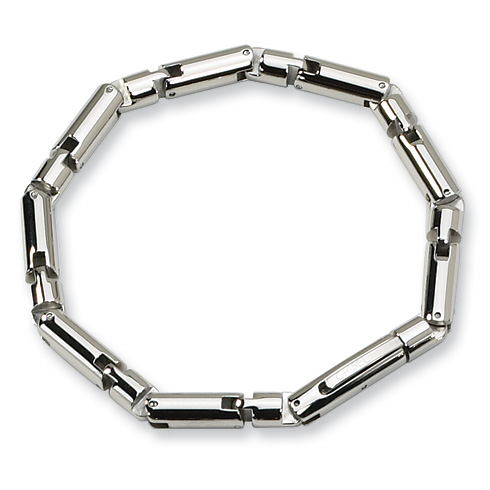 Stainless Steel 8 1/2in Barrel Link Bracelet
