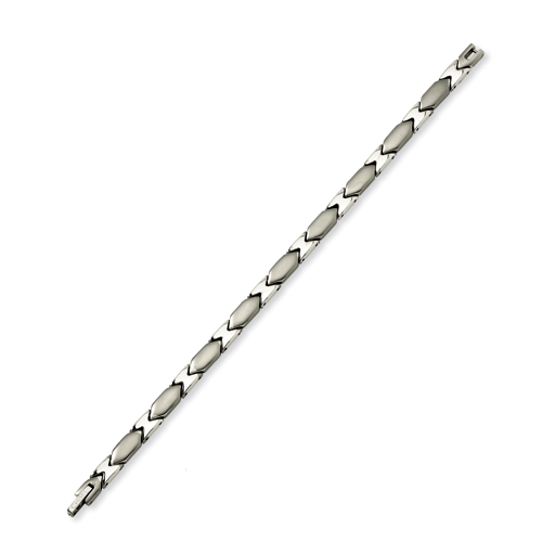 Stainless Steel Slender Fancy Bracelet 7.5in