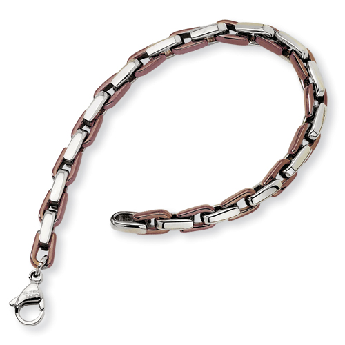 Stainless Steel and IP-plated Link Bracelet 7.5in - Clearance