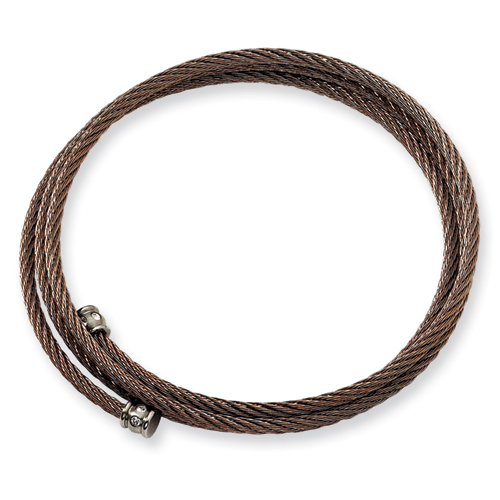Stainless Steel Chocolate Plated Cable Bracelet 8.5in