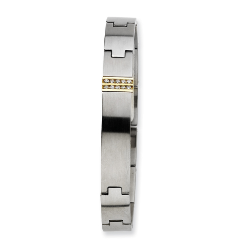 Stainless Steel and Diamond ID Bracelet 8.25in