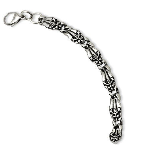 Stainless Steel Gothic Bracelet 8.75in