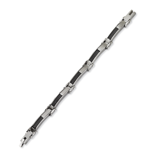 Stainless Steel 8.5in Stingray Patterned Link Bracelet