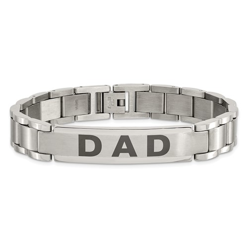 Stainless Steel 8.75in Dad Link Bracelet