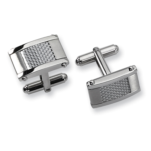 Gray Carbon Fiber Stainless Steel Cufflinks
