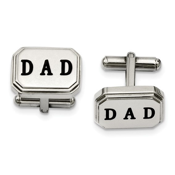 Stainless Steel Dad Cufflinks